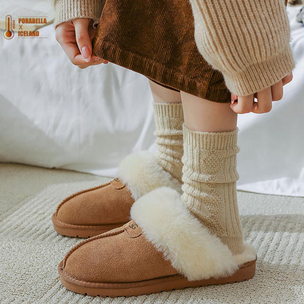 <Porabella現貨>襪子 秋冬美拉德 羊毛厚襪 保暖襪 冬天襪子 針織羊毛襪 女中筒襪 女襪 SOCKS-細節圖6