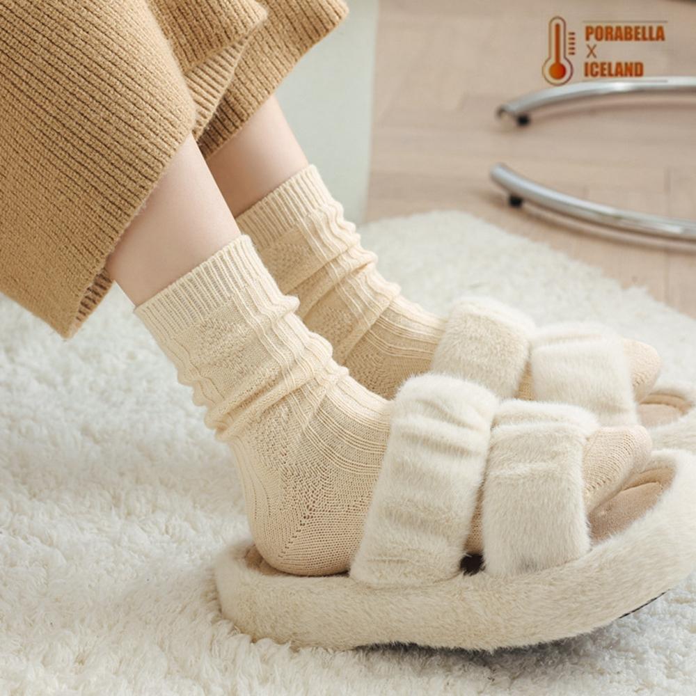 <Porabella現貨>襪子 秋冬美拉德 羊毛厚襪 保暖襪 冬天襪子 針織羊毛襪 女中筒襪 女襪 SOCKS-細節圖7