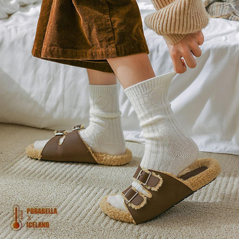 <Porabella現貨>襪子 秋冬美拉德 羊毛厚襪 保暖襪 冬天襪子 針織羊毛襪 女中筒襪 女襪 SOCKS-細節圖8