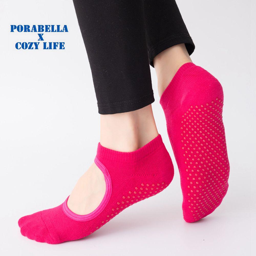 <Porabella現貨>襪子 襪 空中瑜珈襪 瑜珈襪 防滑襪 運動襪 腳背挖洞襪 短襪 素色襪 YOGA SOCKS-細節圖6