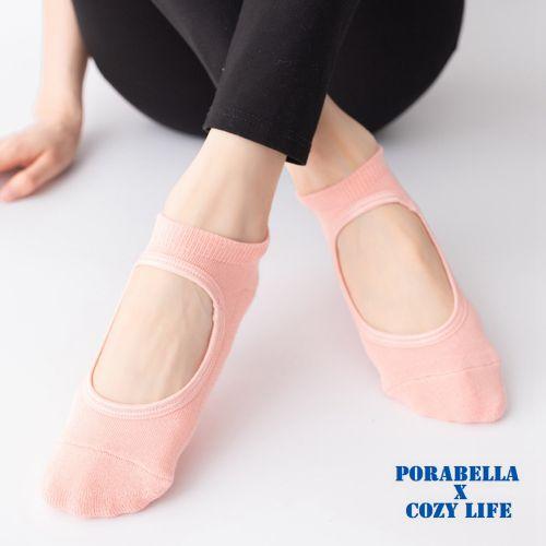 <Porabella現貨>襪子 襪 空中瑜珈襪 瑜珈襪 防滑襪 運動襪 腳背挖洞襪 短襪 素色襪 YOGA SOCKS-細節圖7