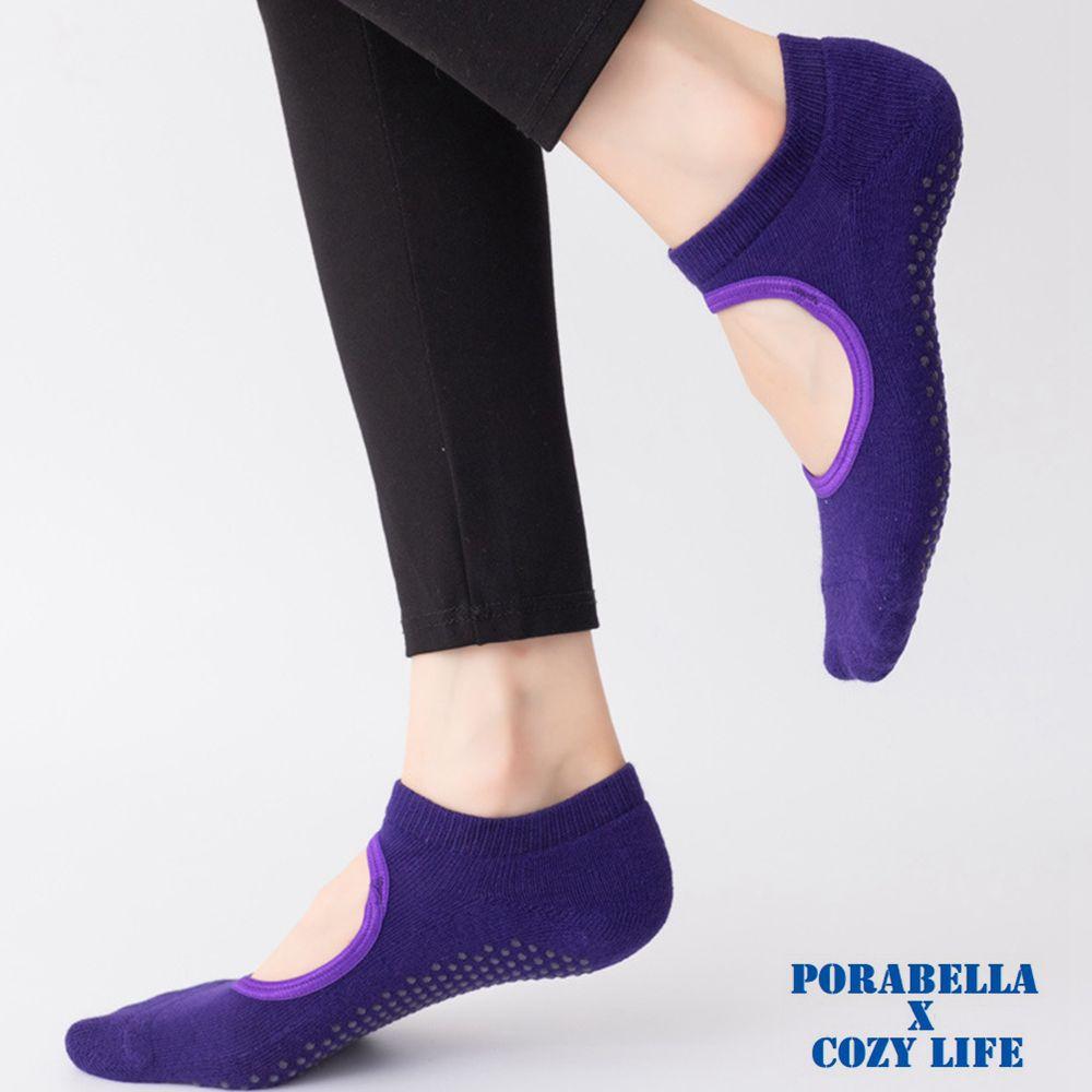 <Porabella現貨>襪子 襪 空中瑜珈襪 瑜珈襪 防滑襪 運動襪 腳背挖洞襪 短襪 素色襪 YOGA SOCKS-細節圖8