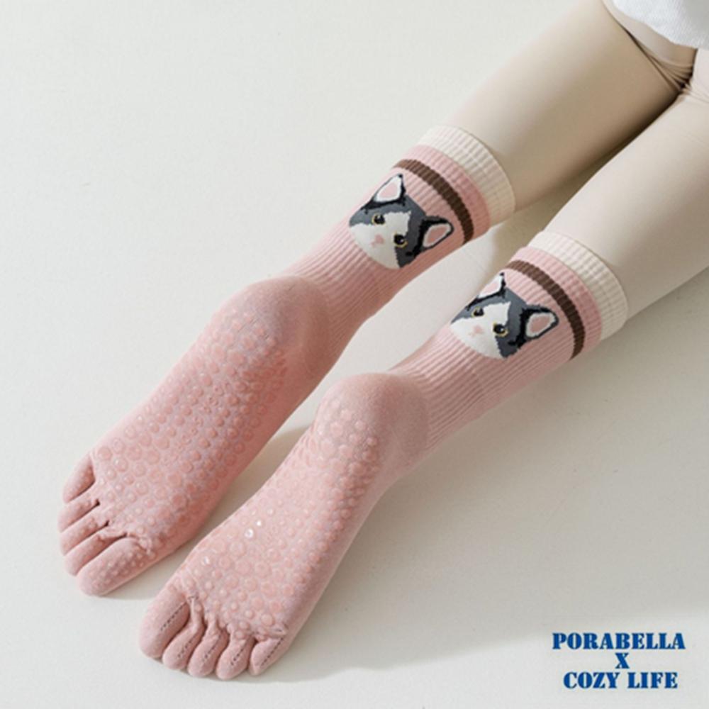 <Porabella現貨>襪子 五指瑜珈襪 可愛動物襪 普拉提襪 防滑襪 空中瑜珈襪 空中瑜珈襪 YOGA SOCKS-細節圖6