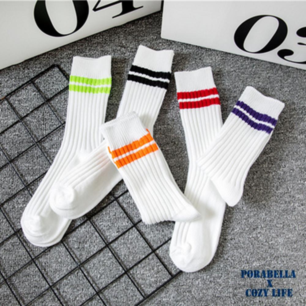 <Porabella現貨>襪子 男女襪 運動襪 中筒襪 撞色線條襪 籃球襪 SPORT SOCKS-細節圖8