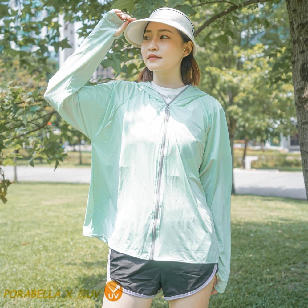 <Porabella現貨>🔥冰絲防曬長袖披肩 冰絲防曬衣 騎車冰絲防曬衣 素色防曬外套 防紫外線 連帽防曬衣UVCOAT-細節圖4