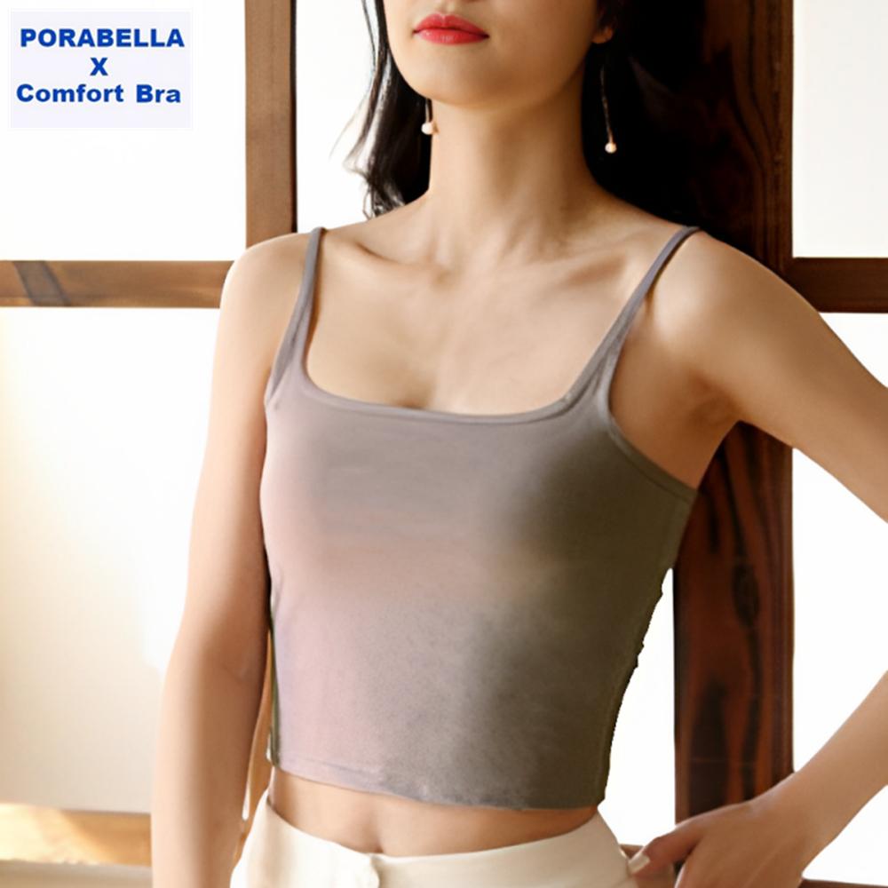 <Porabella現貨>背心 短版 寬肩帶 bratop 方領 罩杯 小可愛 運動衣 瑜珈衣 YOGA BRA-細節圖4