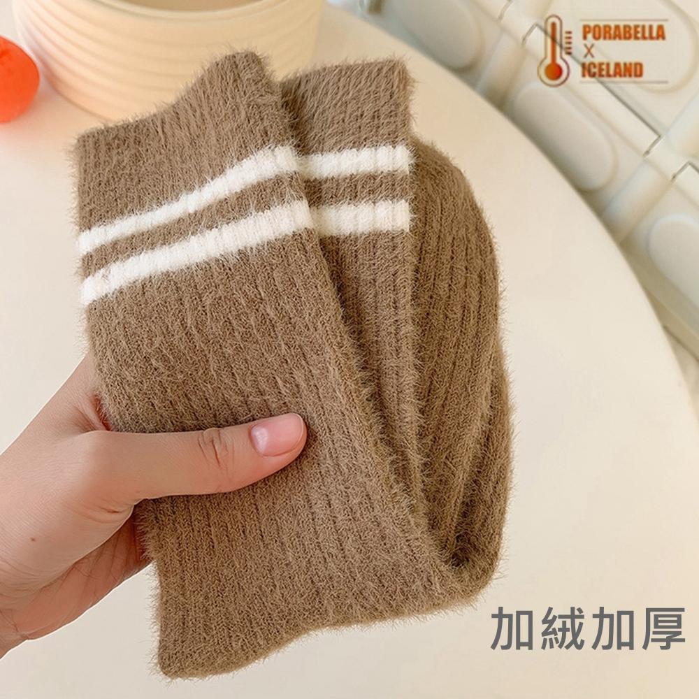 <Porabella現貨>襪子 襪 水貂絨襪 保暖襪 冬天襪子 加絨加厚 女中筒襪 女襪 SOCKS-細節圖2