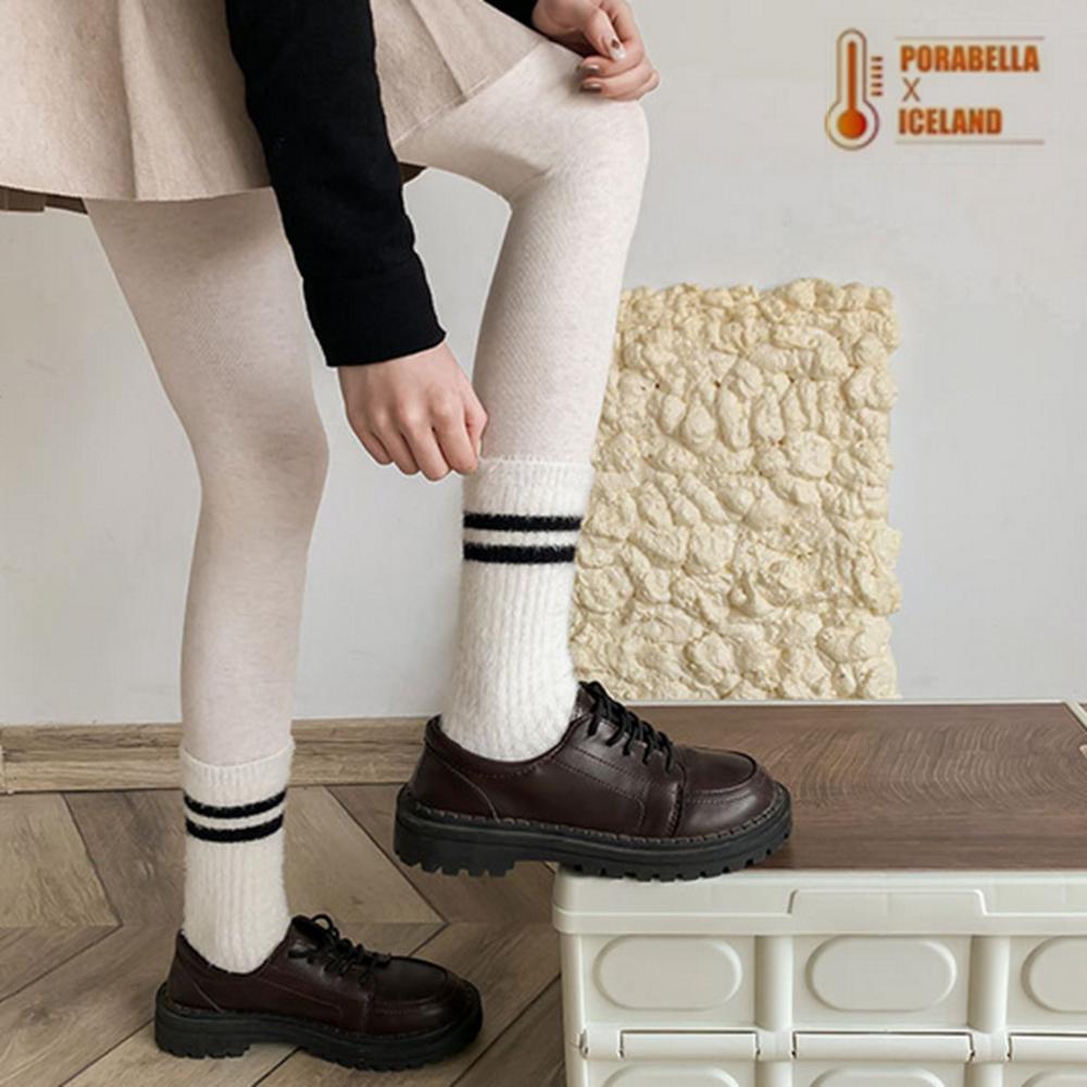 <Porabella現貨>襪子 襪 水貂絨襪 保暖襪 冬天襪子 加絨加厚 女中筒襪 女襪 SOCKS-細節圖8