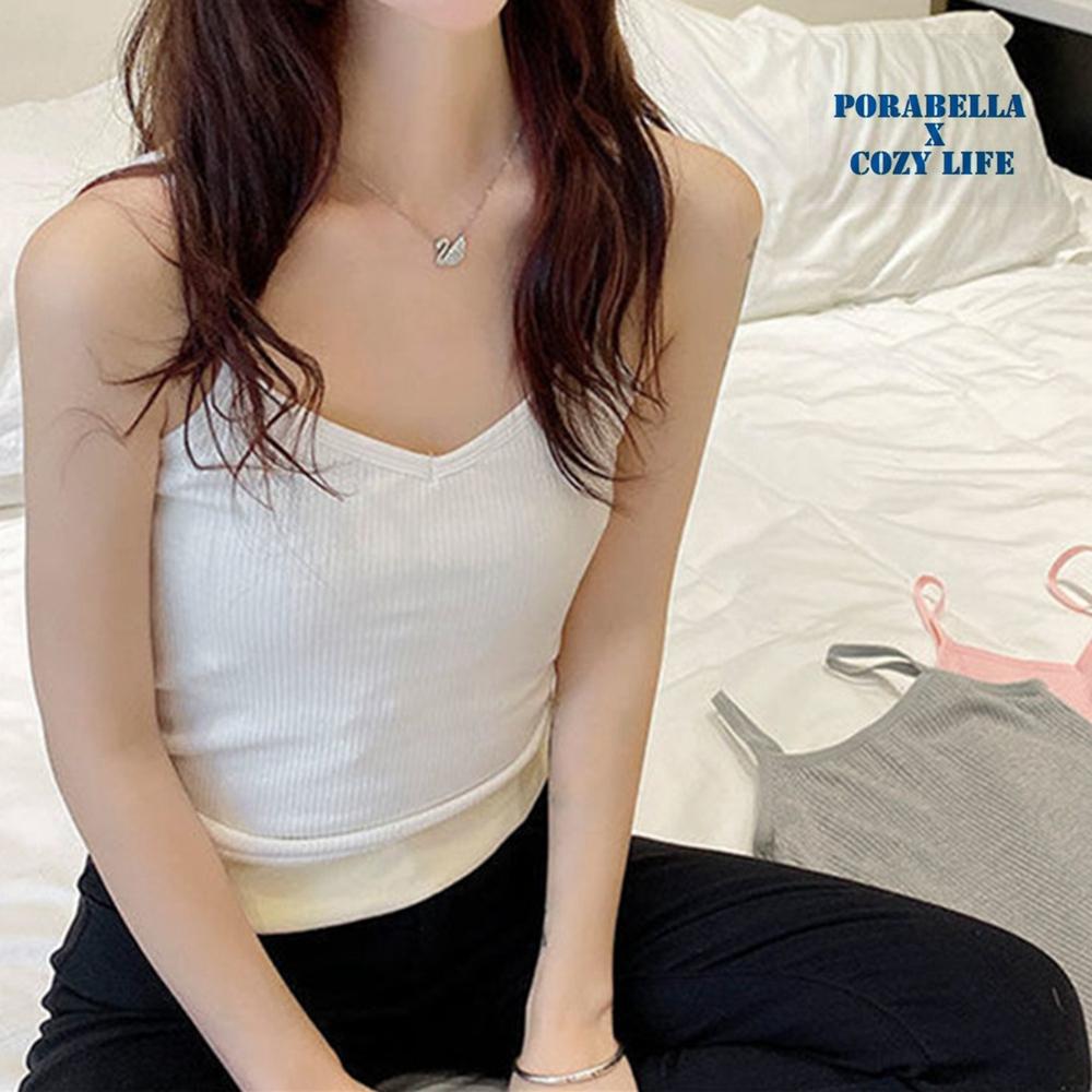 <Porabella現貨>加絨加厚背心 發熱背心 保暖背心 細肩背心 暖暖背心 內搭小可愛 打底衫 bratop-細節圖8