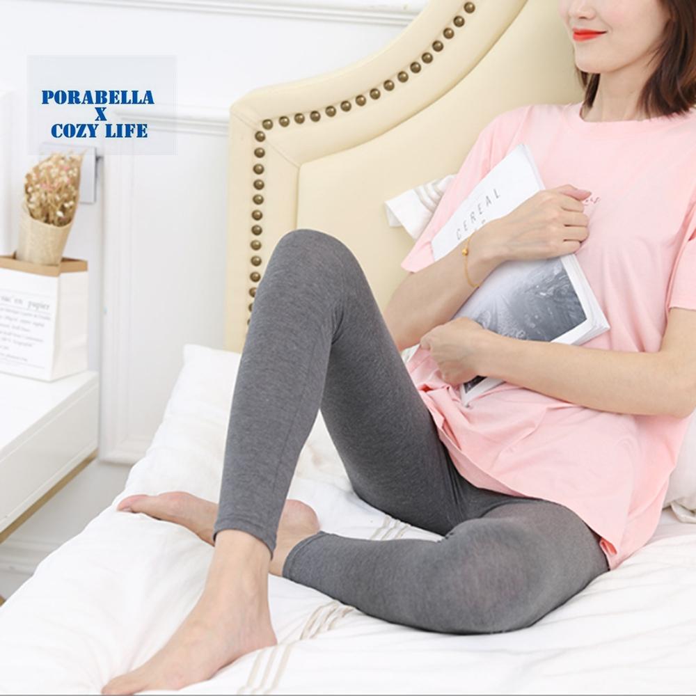 <Porabella現貨>莫代爾棉百搭素色彈性內搭褲 瘦褲 九分褲 內搭褲 打底褲 運動褲 長褲-細節圖2