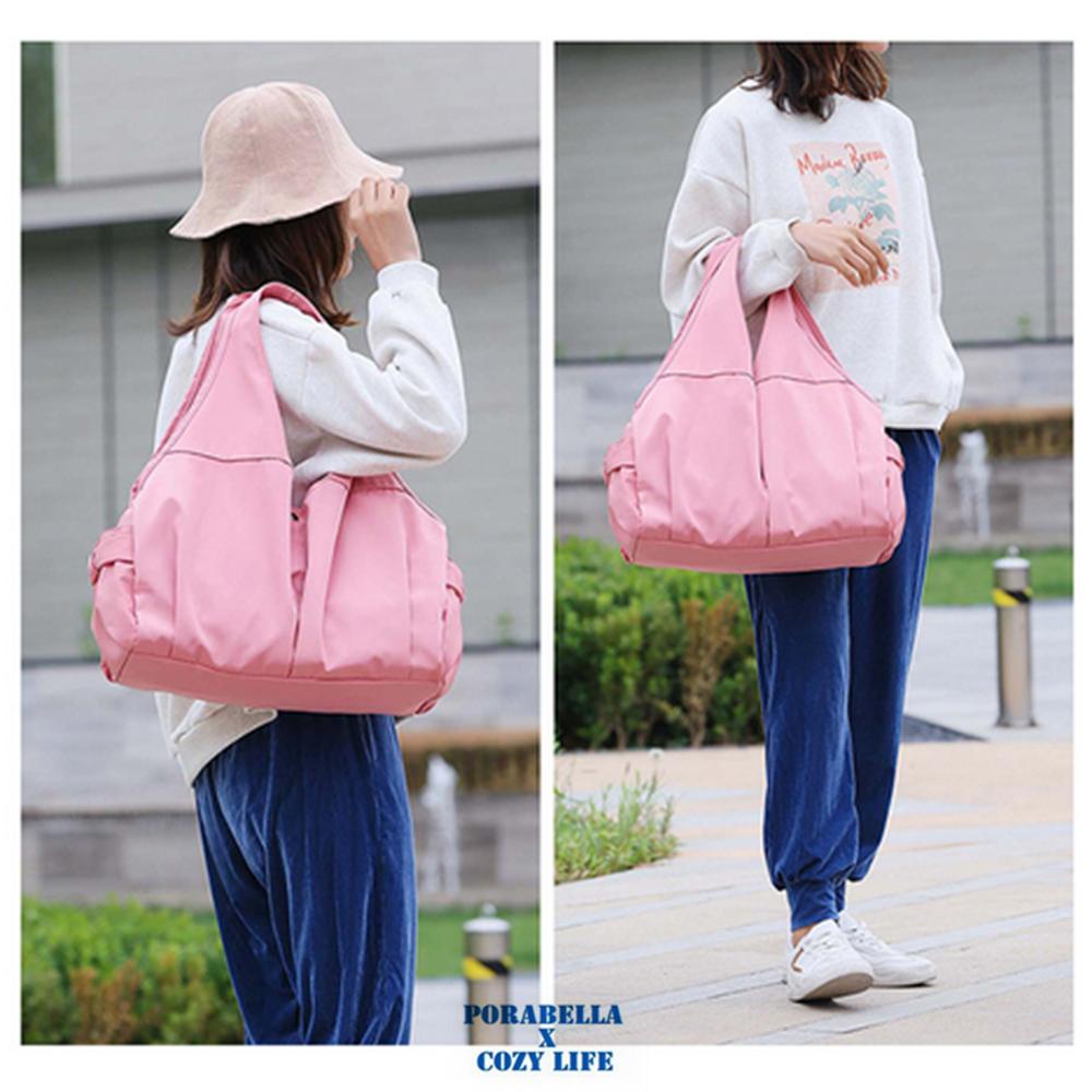 <Porabella現貨>大容量多層分隔休閒旅行肩背包 乾溼分離 瑜珈包 健身包 手提包 媽媽包 出國收納 DUFFLE-細節圖5