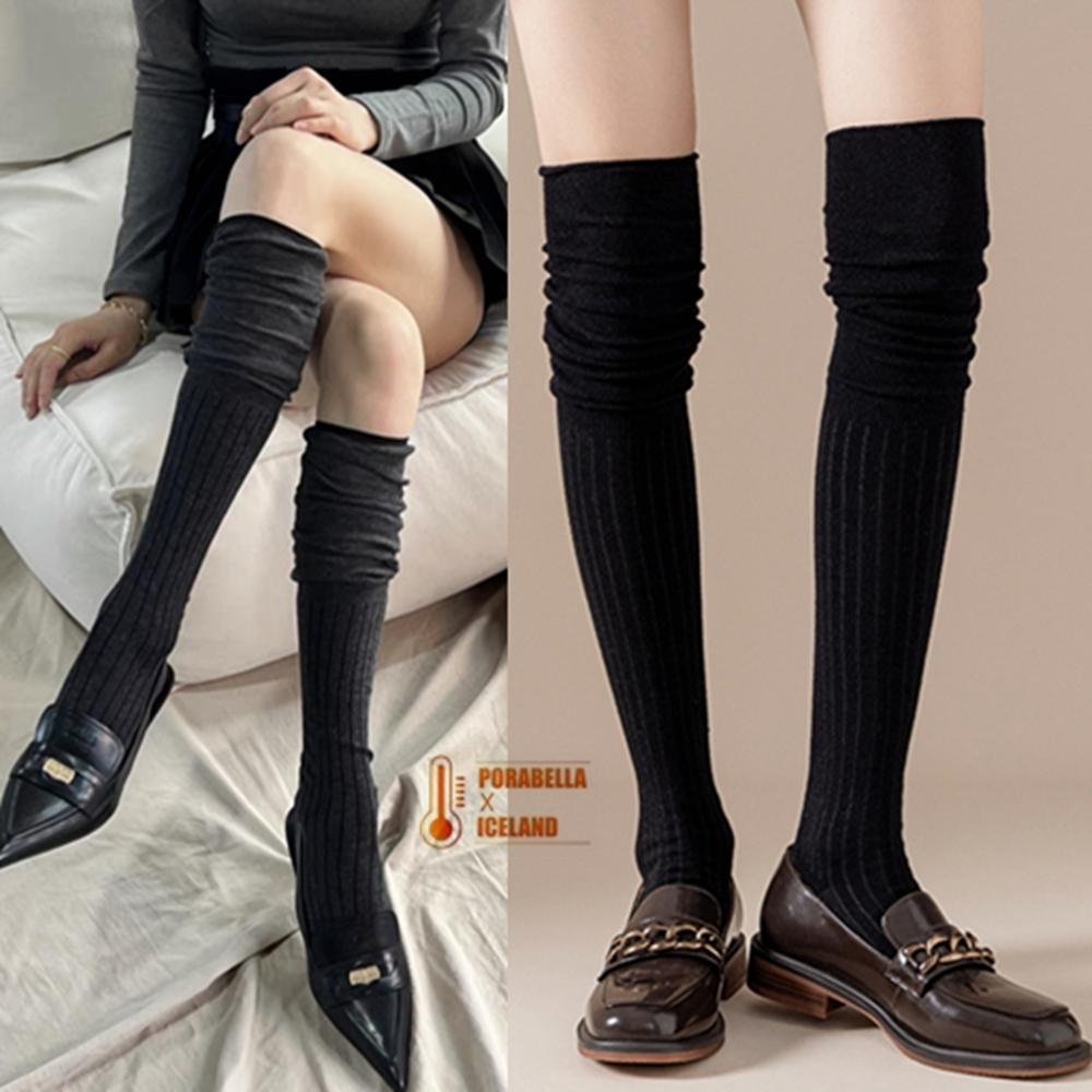 <Porabella>現貨襪套 素色過膝襪 素色棉襪 長襪 螺紋襪 堆堆襪 護膝襪 女生襪 高筒襪 美腿襪 socks-細節圖8
