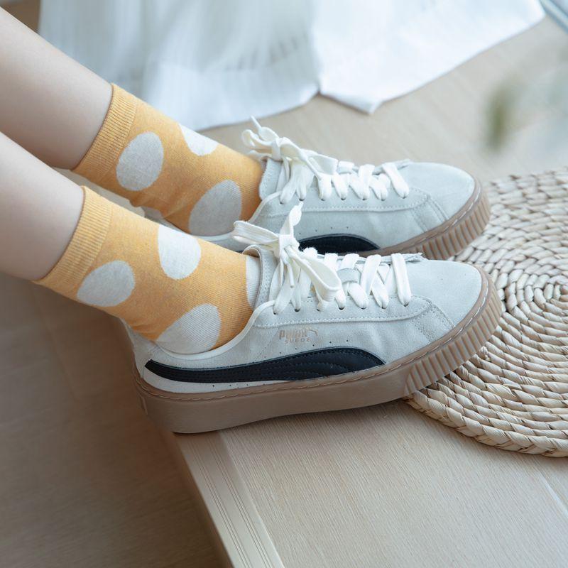 <Porabella>現貨韓國襪 撞色大圓點襪A組 中筒襪 男女襪 圓點點襪 塗鴉襪 撞色襪 socks-細節圖2