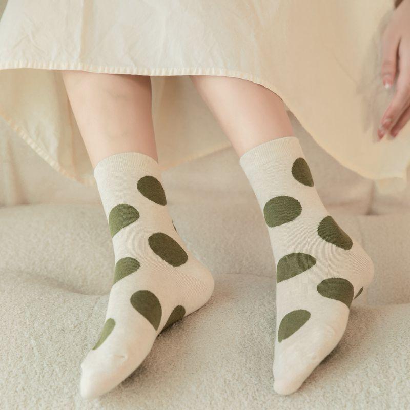 <Porabella>現貨韓國襪 撞色大圓點襪A組 中筒襪 男女襪 圓點點襪 塗鴉襪 撞色襪 socks-細節圖5