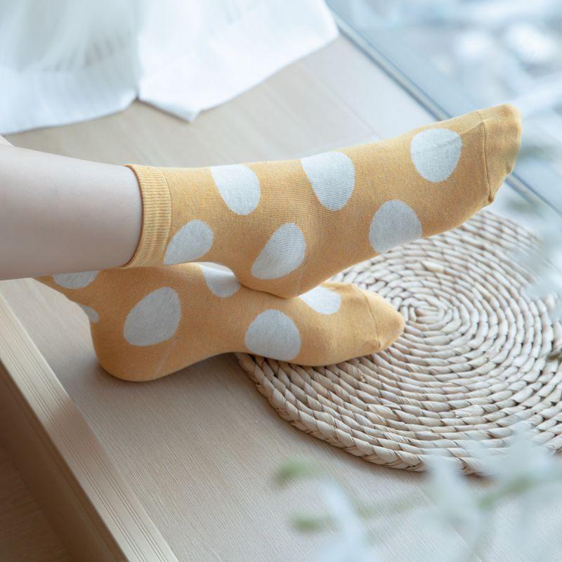 <Porabella>現貨韓國襪 撞色大圓點襪A組 中筒襪 男女襪 圓點點襪 塗鴉襪 撞色襪 socks-細節圖6