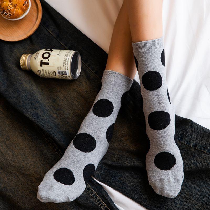 <Porabella>現貨韓國襪 撞色大圓點襪A組 中筒襪 男女襪 圓點點襪 塗鴉襪 撞色襪 socks-細節圖7