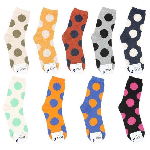 <Porabella>現貨韓國襪 撞色大圓點襪A組 中筒襪 男女襪 圓點點襪 塗鴉襪 撞色襪 socks-細節圖8