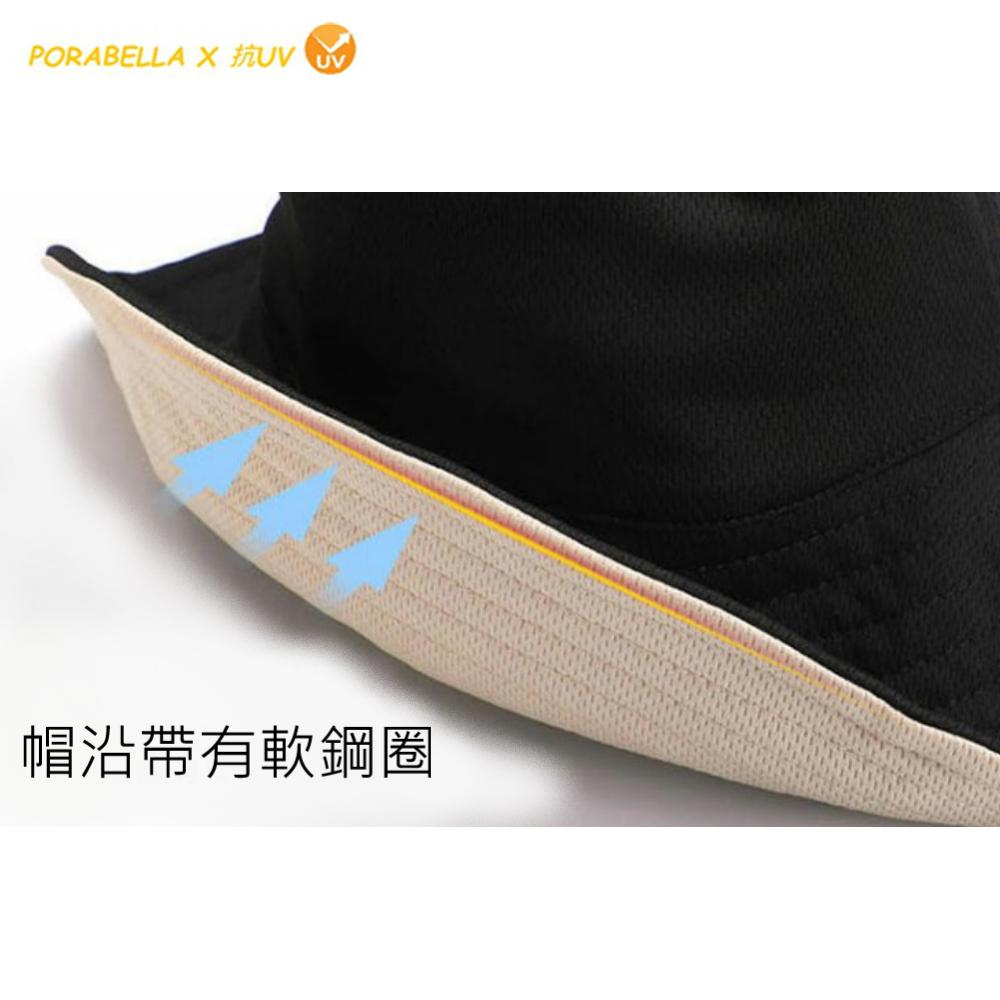 <Porabella>現貨防曬帽 雙面遮陽帽 漁夫帽 遮陽帽 抗UV 雙面帽 帽子女 雙面可戴帽 UV HAT 贈防風繩-細節圖8