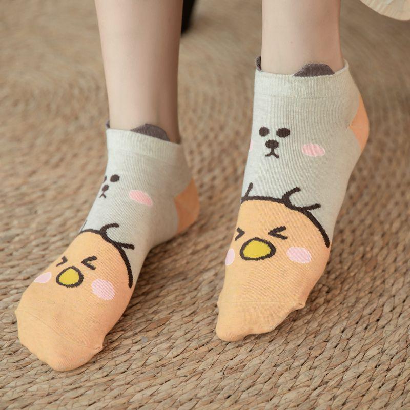 <Porabella>現貨韓國襪 摸摸頭小動物隱形襪 動物襪B組 隱形襪 男女襪 可愛動物 撞色襪 socks-細節圖3