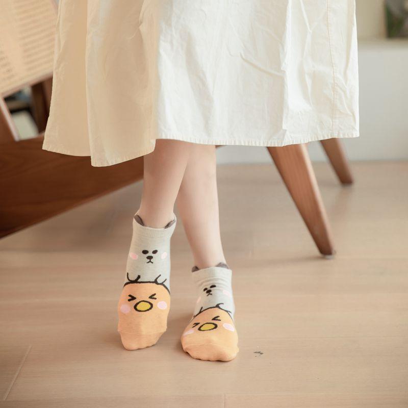 <Porabella>現貨韓國襪 摸摸頭小動物隱形襪 動物襪B組 隱形襪 男女襪 可愛動物 撞色襪 socks-細節圖4