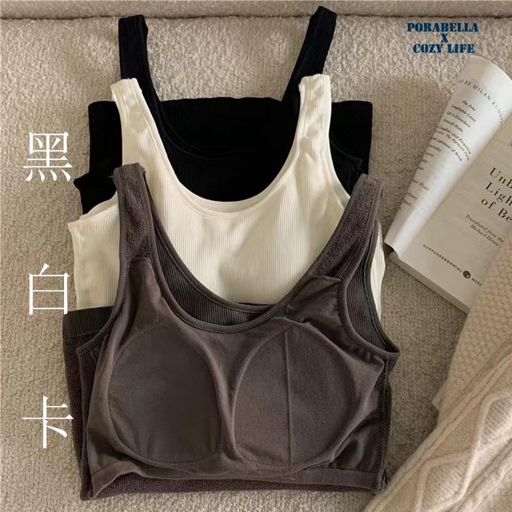 <Porabella>加絨加厚背心 保暖bra背心 保暖背心內衣  打底內搭背心 胸墊背心 打底衫 bratop(均碼)-細節圖5