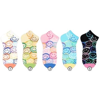 <Porabella>現貨韓國襪 彩紅繽紛笑臉 微笑襪C組 隱形襪 男女襪 條紋襪 塗鴉襪 撞色襪 socks-細節圖2