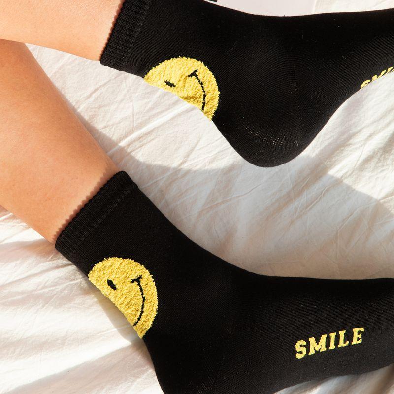 <Porabella>現貨韓國襪 SMILE開心笑臉 微笑襪B組 休閒中長襪 男女襪 條紋襪 塗鴉襪 撞色襪 socks-細節圖6