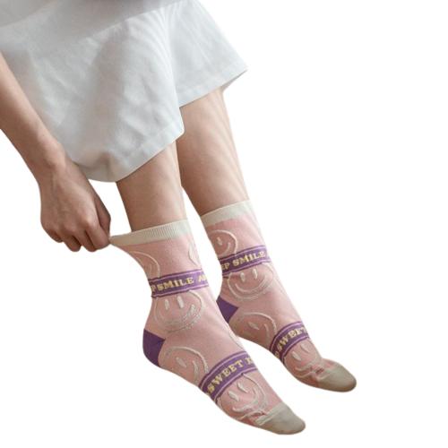 <Porabella>現貨韓國襪 堅持微笑英字浮水笑臉 微笑襪A組 中筒襪 男女襪 條紋襪 塗鴉襪 撞色襪socks-細節圖6