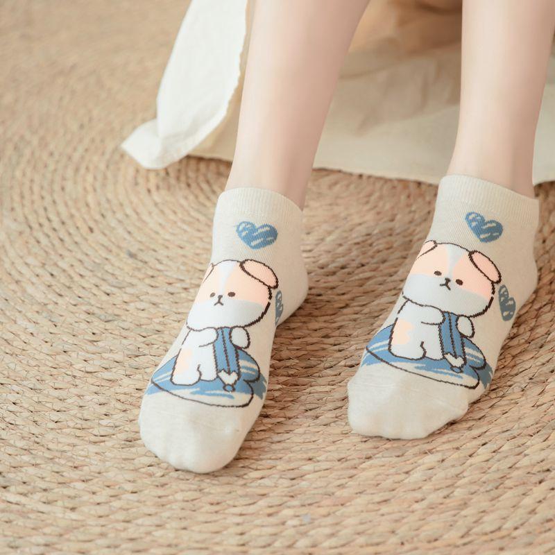 <Porabella>現貨韓國襪 愛心彩繪小動物隱形襪 動物襪D組 隱形襪 男女襪 可愛動物 撞色襪 socks-細節圖2