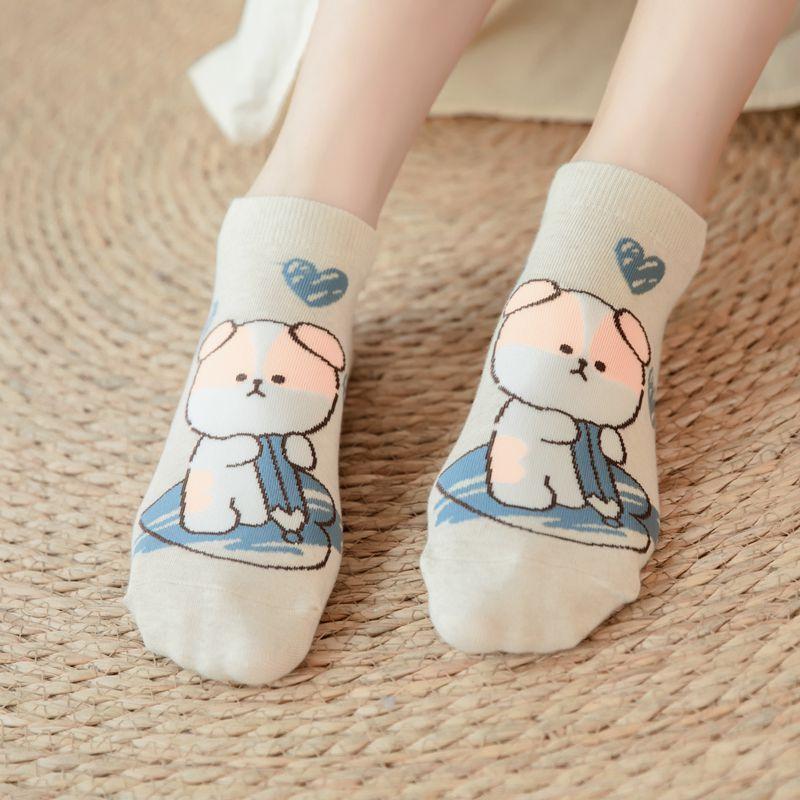 <Porabella>現貨韓國襪 愛心彩繪小動物隱形襪 動物襪D組 隱形襪 男女襪 可愛動物 撞色襪 socks-細節圖3