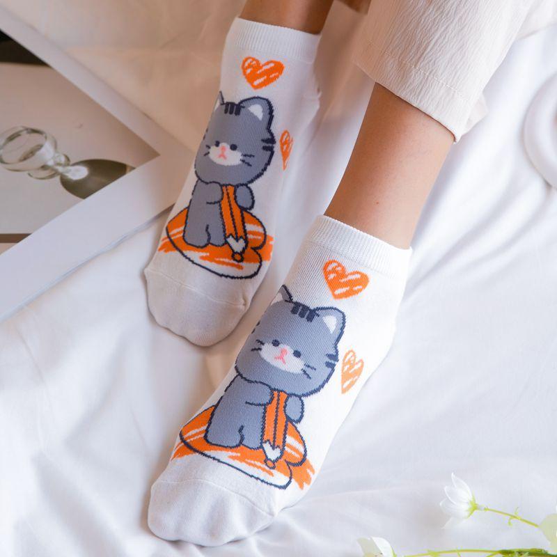 <Porabella>現貨韓國襪 愛心彩繪小動物隱形襪 動物襪D組 隱形襪 男女襪 可愛動物 撞色襪 socks-細節圖5