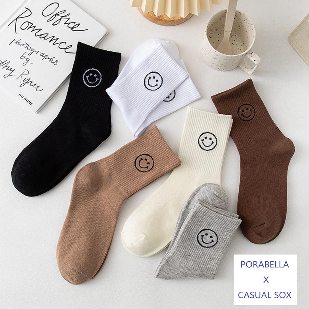 <Porabella>現貨微笑襪子 潮流襪 女生襪子 笑臉襪 韓版襪 表情襪 個性塗鴉 SMILE SOCKS-細節圖3