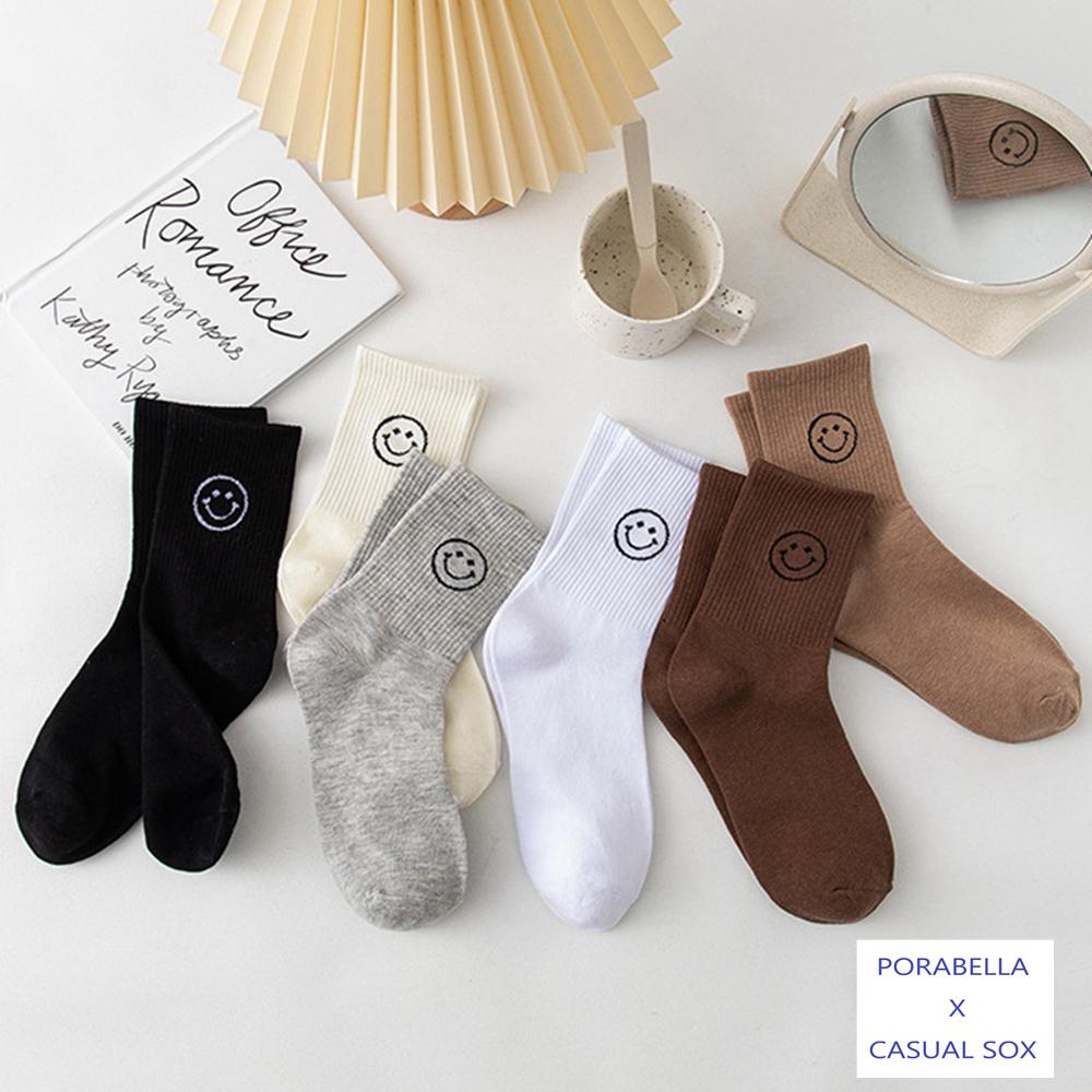 <Porabella>現貨微笑襪子 潮流襪 女生襪子 笑臉襪 韓版襪 表情襪 個性塗鴉 SMILE SOCKS-細節圖4