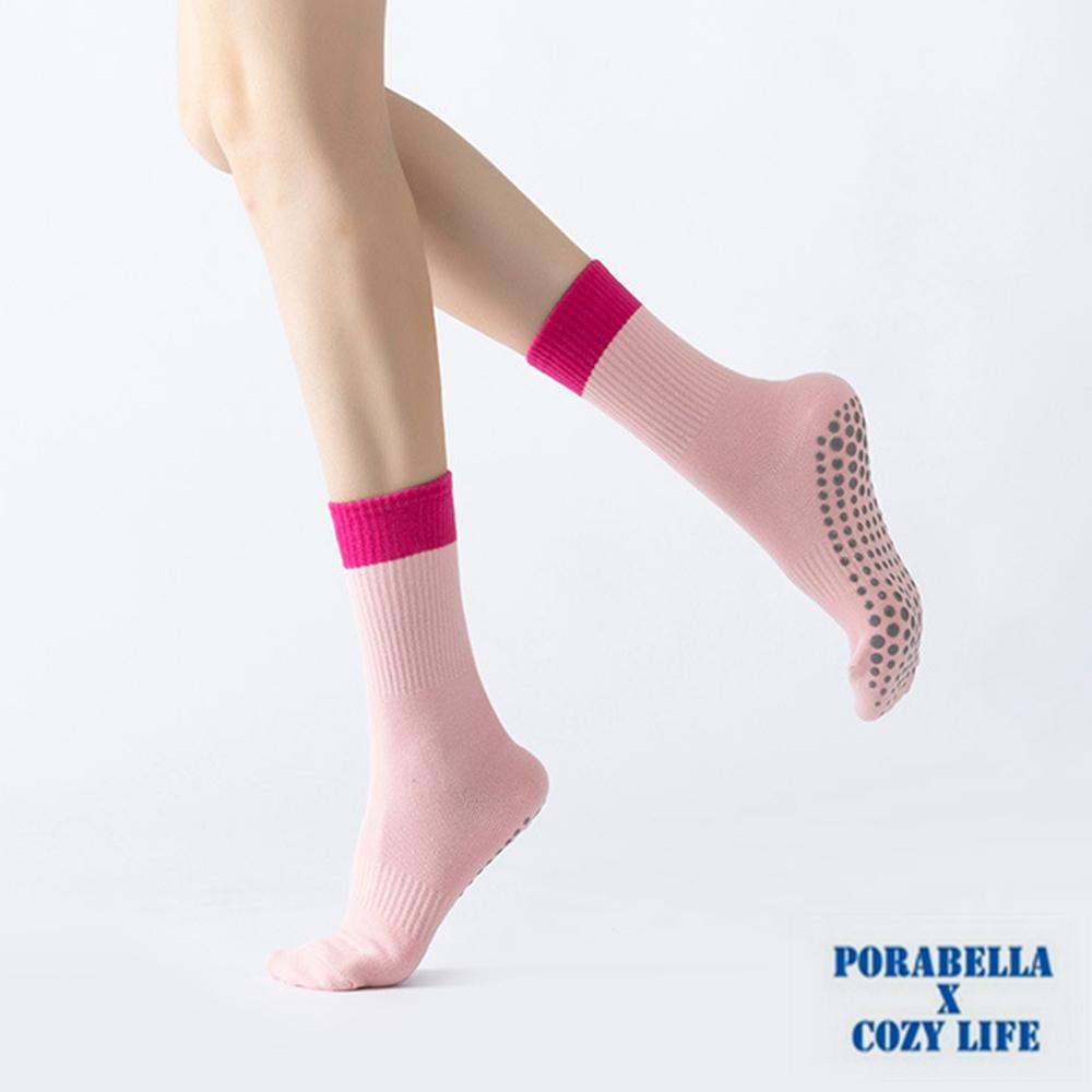 <現貨>中筒襪  羅紋襪口  撞色襪子  防滑襪  運動襪  瑜珈襪 YOGA SOCKS-細節圖4