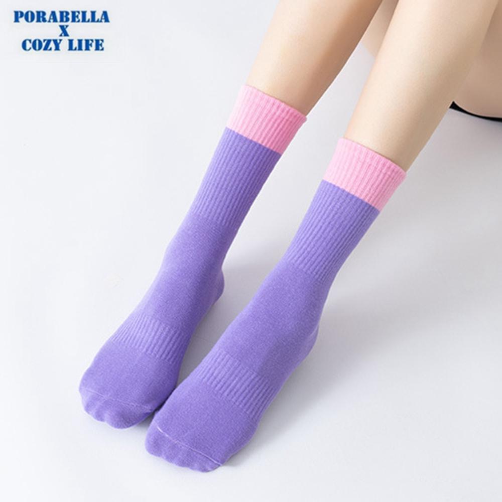 <現貨>中筒襪  羅紋襪口  撞色襪子  防滑襪  運動襪  瑜珈襪 YOGA SOCKS-細節圖5
