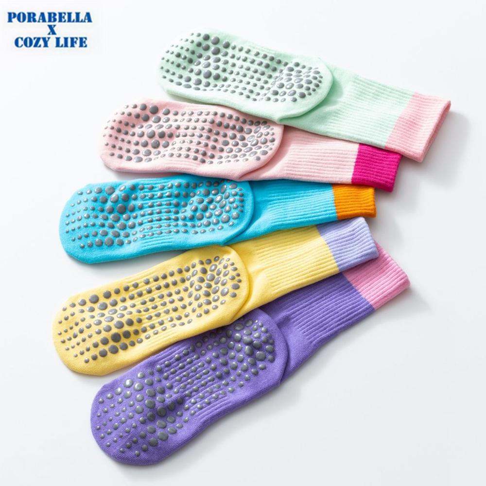 <現貨>中筒襪  羅紋襪口  撞色襪子  防滑襪  運動襪  瑜珈襪 YOGA SOCKS-細節圖7
