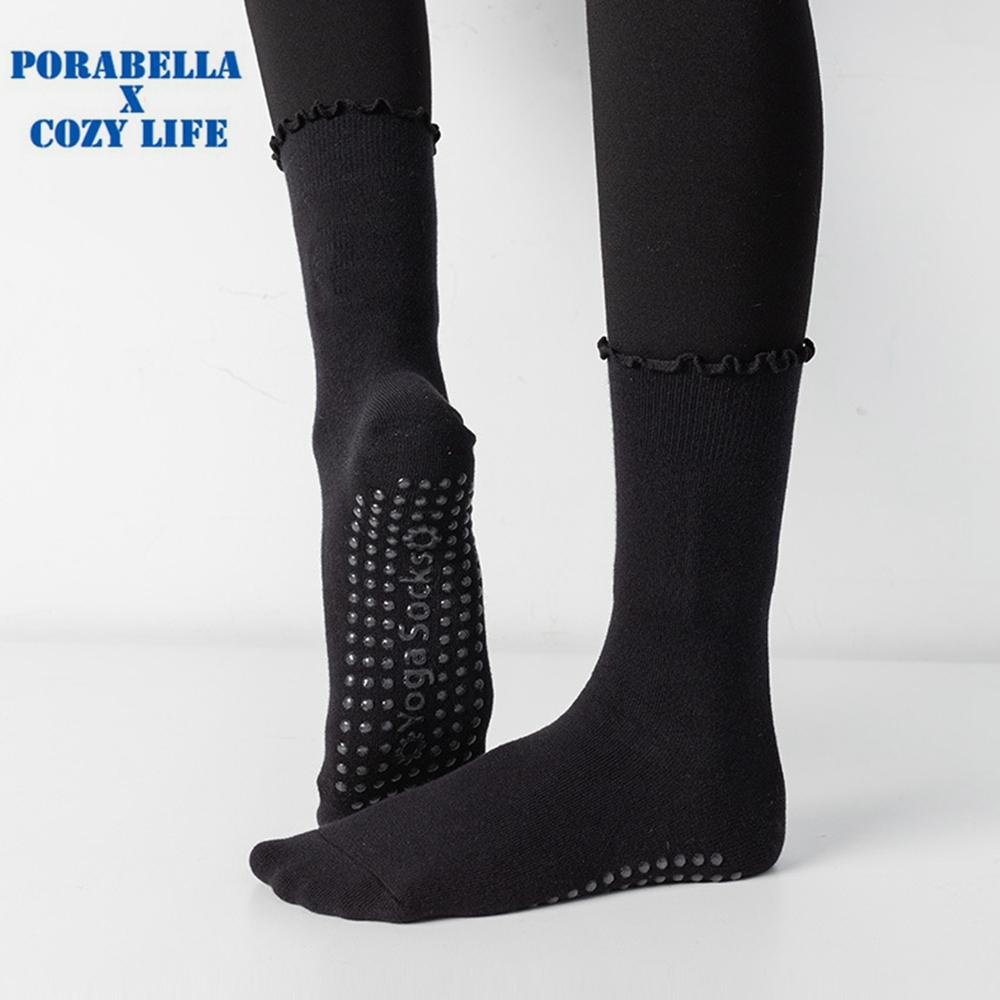 <現貨>中筒襪   素色襪子 花邊襪 木耳邊襪  防滑襪  瑜珈襪 YOGA SOCKS-細節圖4