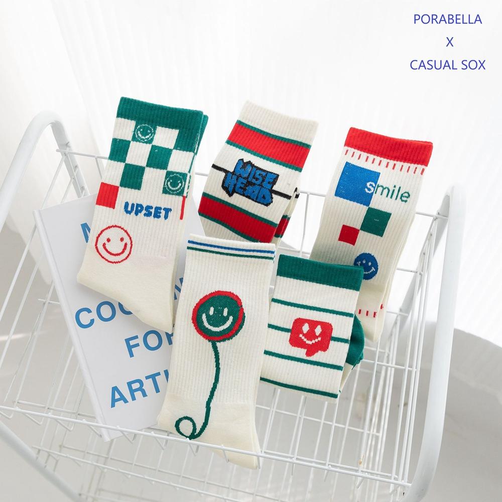 <Porabella>現貨微笑襪子 表情襪 個性塗鴉 潮流襪 女生襪子 笑臉襪 韓版襪 SMILE SOCKS-細節圖5