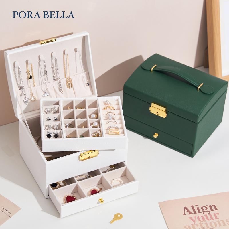 <台灣現貨>快速出貨 皮革收納盒  隨身款珠寶盒 迷你飾品收納盒 旅行收納盒 便攜飾品盒 多功能收納盒 首飾盒 珠寶盒-細節圖2