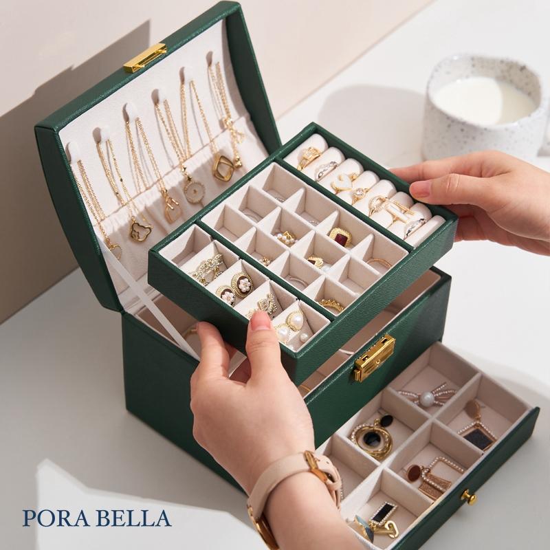 <台灣現貨>快速出貨 皮革收納盒  隨身款珠寶盒 迷你飾品收納盒 旅行收納盒 便攜飾品盒 多功能收納盒 首飾盒 珠寶盒-細節圖5