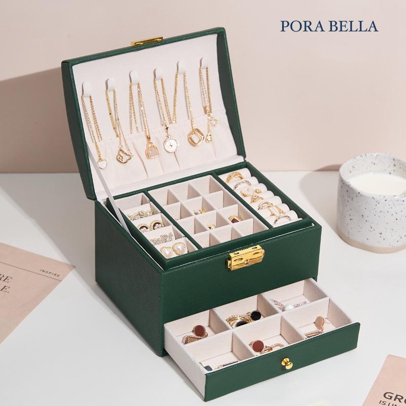 <台灣現貨>快速出貨 皮革收納盒  隨身款珠寶盒 迷你飾品收納盒 旅行收納盒 便攜飾品盒 多功能收納盒 首飾盒 珠寶盒-細節圖6