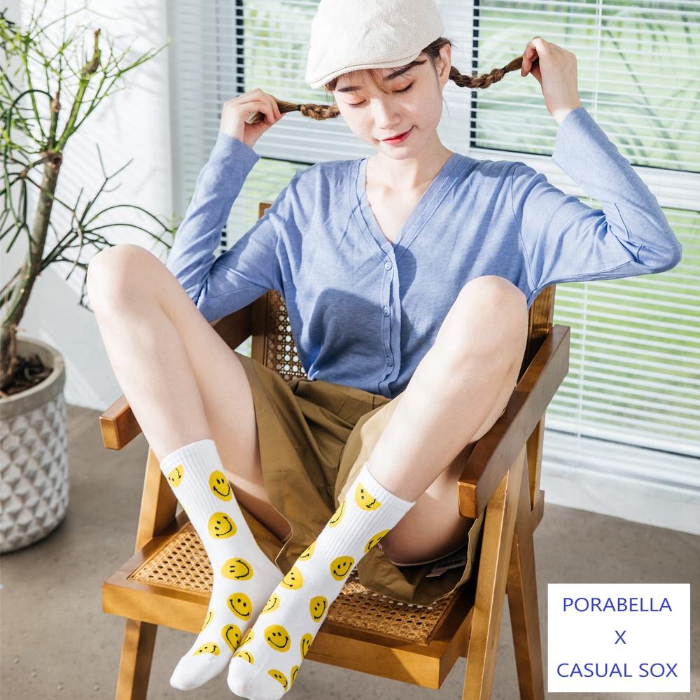 <Porabella>現貨微笑襪子  表情襪  女生襪子 笑臉襪 韓版襪 個性塗鴉 潮流襪 SMILE SOCKS-細節圖5