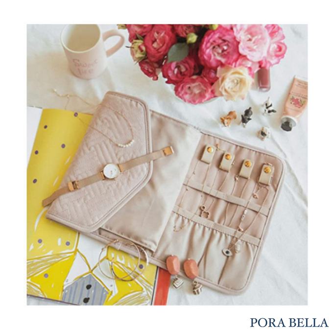 <台灣現貨>快速出貨 棉布收納盒 隨身款珠寶盒 飾品收納盒 旅行收納盒 便攜飾品盒 多功能收納盒 首飾盒 珠寶盒-細節圖2