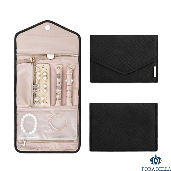 <台灣現貨>快速出貨 棉布收納盒 隨身款珠寶盒 飾品收納盒 旅行收納盒 便攜飾品盒 多功能收納盒 首飾盒 珠寶盒-細節圖3