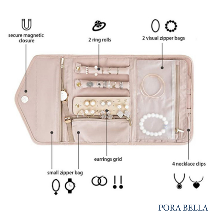 <台灣現貨>快速出貨 棉布收納盒 隨身款珠寶盒 飾品收納盒 旅行收納盒 便攜飾品盒 多功能收納盒 首飾盒 珠寶盒-細節圖7