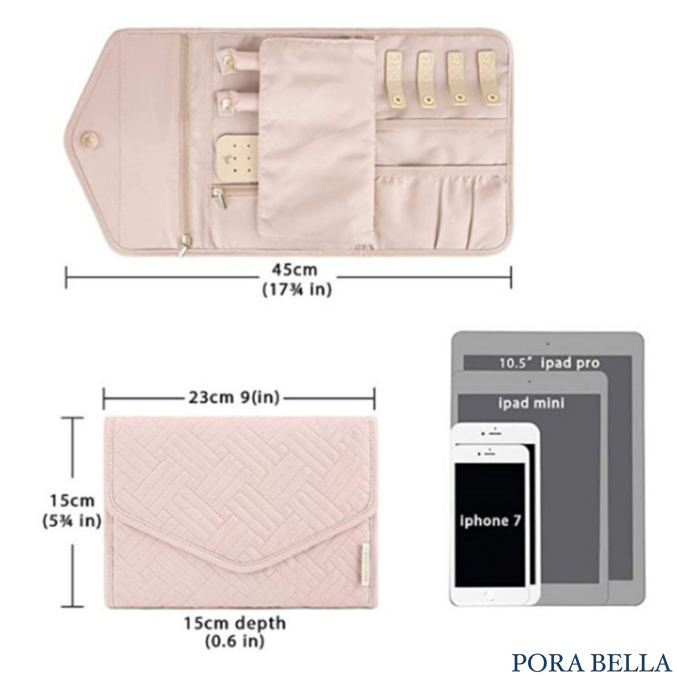 <台灣現貨>快速出貨 棉布收納盒 隨身款珠寶盒 飾品收納盒 旅行收納盒 便攜飾品盒 多功能收納盒 首飾盒 珠寶盒-細節圖9