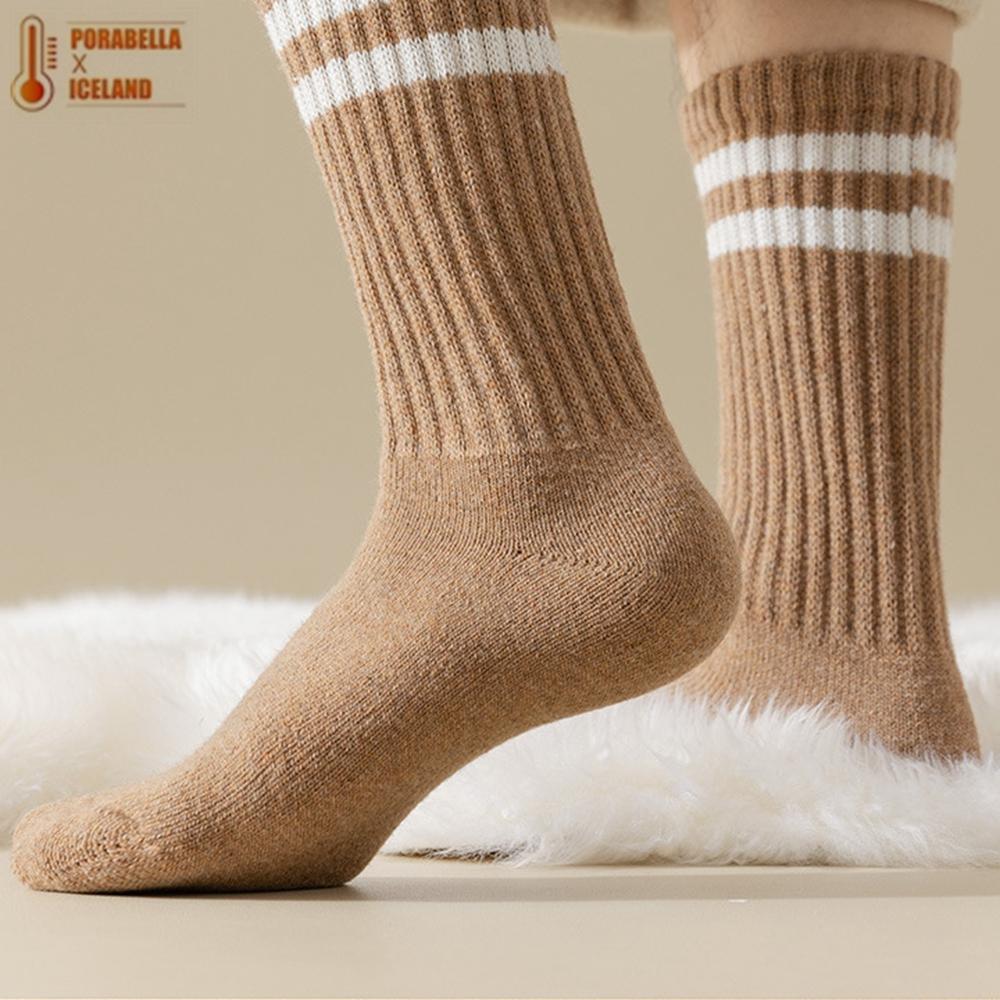 <Porabella>現貨羊毛襪  線條羊毛襪秋冬羊毛厚襪加厚羊毛襪男生女生中筒襪男生女生襪子SOCKS(均碼)-細節圖5