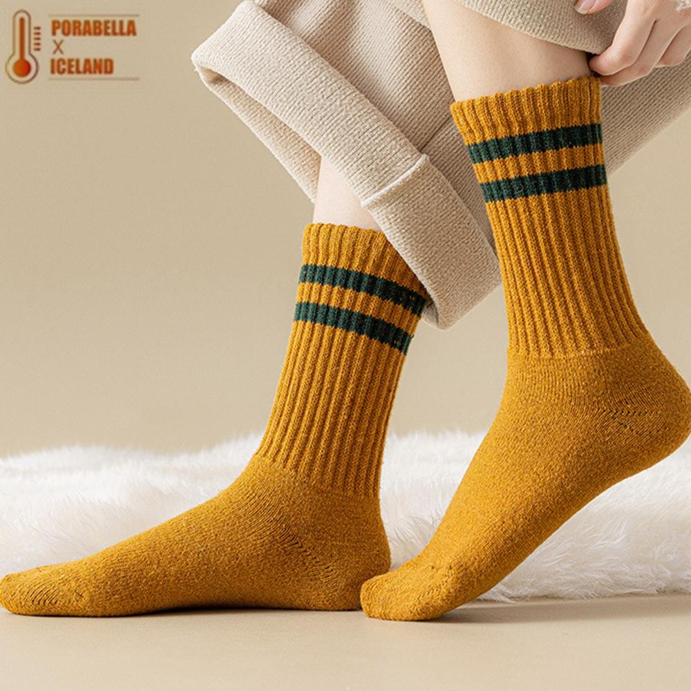 <Porabella>現貨羊毛襪  線條羊毛襪秋冬羊毛厚襪加厚羊毛襪男生女生中筒襪男生女生襪子SOCKS(均碼)-細節圖7