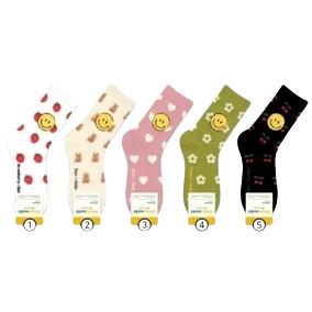 <Porabella>現貨韓國襪 滿版塗鴉笑臉 微笑襪A組 中筒襪 男女襪 條紋襪 塗鴉襪 撞色襪socks-細節圖9