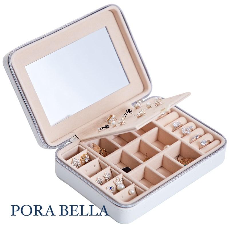 <台灣現貨>快速出貨 皮革收納盒  隨身款珠寶盒 迷你飾品收納盒 旅行收納盒 便攜飾品盒 多功能收納盒 首飾盒 珠寶盒-細節圖7